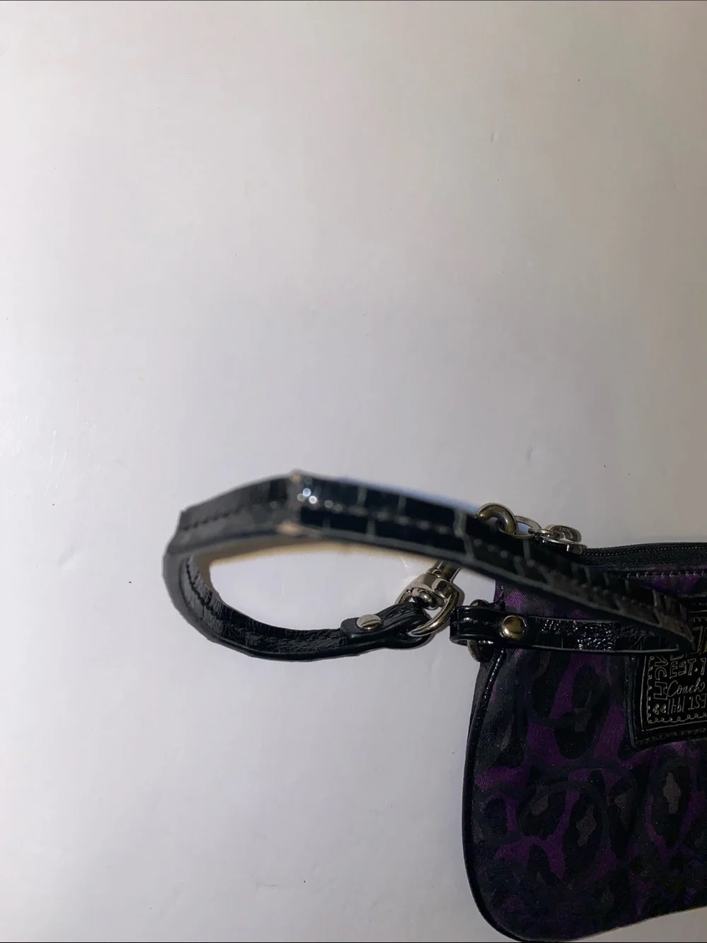 Coach Daisy Poppy Violet Ocelot Leopard Wristlet